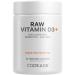 Codeage Raw Vitamin D3+ High Potency 5000 IU Supplement from Saccharomyces Cerevisiae - Raw Vitamin Probiotics Digestive Enzymes Fruits & Greens - 2-Month Supply - 60 Capsules
