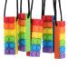 Chew Necklace for Sensory Kids, Seeway Rainbow Chewy Necklace BPA Free, Food- Grade Silicone Oral Motor Aids Chewelry Toys Sensory for Autism, ADHD, Anxiety, or Other Special Needs(5 Pack )