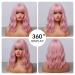 Oefei 14 Inch Short Wavy Pink Bob Wig - Heat-Resistant Synthetic Hair for Cosplay & Daily Use - Perfect for Parties - Buy Online on GoSupps.com