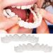 Giural cosmetic teeth 4 pair of upper lower teeth veneers whitening snap on teeth cosmetics dentures instant teeth perfect smile teeth provisional dentures comfort teeth cosmetic veneer