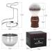 Premium Shaving Brush Kit for Men - 3 in 1 Set with Nylon Bristles Stainless Steel Bowl & Stand - Perfect Wet Shave Gift - Buy Online on GoSupps.com