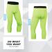 Men's 3/4 Compression Running Leggings - 1 or 3 Pack, Dry Fit Gym Capri Pant, Red White Fluorescent Green, XL - Buy Online on GoSupps.com