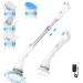 Electric Spin Scrubber, Syvio Cordless Cleaning Brush 2X Stronger Power Motor with 4 Replaceable Brush Heads, Ergonomic D-Handle, Extendable Arm, Power Scrubber for Bathroom, Floor, Pool, Tile, Car