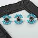 JUSTFOX Mini Hair Clips - Set of 3 Flower-Shaped Rhinestone Clips in Turquoise | Stylish Hair Accessories for All Hair Types - Buy Online on GoSupps.com