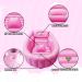 Portable Inflatable Tub with Non-Slip Seat and Built-in Air Pump - Foldable Travel Shower Tray (Pink) - Buy Online on GoSupps.com