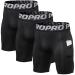 Mens Compression Running Shorts with Phone Pocket Athletic Gym Yoga Shorts Cool Dry Workout Underwear 3 Pack Large 3 Pack: Black+black+black