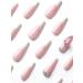 24pcs Pink Flowers Coffin Fake Nail Rhinestone 3D Flower Press on Nails Trendy Flowers Coffin Nails Luxurious Nails Acrylic Nails Fake Nails For Women Girls - Buy Online on GoSupps.com