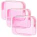 PACKISM Clear Makeup Bags 3 Pack Tsa Approved Toiletry Bag with Zipper Water-resistant Clear Cosmetic Bags Fit Travel Essentials Carry-on Travel Toiletry Bag Fluorescent Pink C- Fluorescent Pink 3 Pack 3 Medium