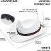 Lisianthus Women's Western Cowboy & Cowgirl Hat | Turquoise-White Wide Brim Style | Medium - Buy Online on GoSupps.com