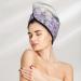 Hair Towel Wrap - Quick Drying Towel Turban with Button | Lavender & Butterfly Design - Buy Online on GoSupps.com