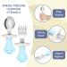 Vicloon Baby Fork and Spoon Set - 2Pcs Infant Training Utensils for Baby Led Weaning - Silicone Stainless Steel Short Handle Tableware for Kids - Penguins - Buy Online on GoSupps.com