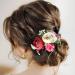 Fangsen Silver Wedding Multiple Roses Flower Hair Comb Bridal Flower Hair Clip Floral Hair Accessories for Women and Girls