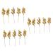 ABOOFAN 15 Pcs Christmas Faux Fruit Skewers Christmas Berries Stems Holiday Berry Garland Artificial Berry Stems Christmas Tree Picks Artificial Christmas Picks Wire Gold Powder Plant