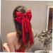 Housoutil Satin Ribbon Hairpin Hair Ribbons Hair Barrettes Hair Pin Bows for Hair Halloween Hair Bows Teen Girls Barrettes for Hair Bows for Women Spring Clip Metal Miss Red - Buy Online on GoSupps.com