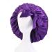 LULI Satin Bonnet with Tie Band - Wide Elastic Band Sleep Cap for Women | Protects Curly Hair - Red Blue Brown Purple - One Size - Buy Online on GoSupps.com