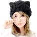 Womens Woolen Knitted Ear Hat with Hairball - Winter Warmth Baseball Cap - Buy Online on GoSupps.com