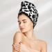 Coral Velvet Dry Hair Cap with Button - Quick Dry Microfiber Turban for Women | Cow Print Hair Towel Wrap for Curly & Thick Hair - Buy Online on GoSupps.com