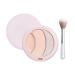 Palette de maquillage tricolore multifonction fard joues fard paupi res et surligneur en un palette de surligneur mat et contouring avec mini pinceau de maquillage pour des looks de maquillage 01#