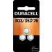Duracell 303/357/76 Silver Oxide Button Battery 3 Count Pack 303/357/76 1.5 Volt Battery Long-Lasting for Watches Medical Devices Calculators and More