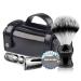 Absba's travel shaving set vegan shaving brush safety razor and portable wash bag 3in1 kit for men beginners close shave