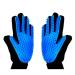 xjzx Upgrade Version 2PCS Pet Grooming Glove - Gentle Deshedding Brush Glove - Efficient Pet Hair Remover Mitt - Massage Tool with Enhanced Five Finger Design - Perfect for Dogs & Cats, Blue