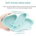 Silicone Suction Plate for Toddlers - Self Feeding Divided Dish and Bowl - Highchair Tray Compatible - Wyvern Mint Cream - Buy Online on GoSupps.com
