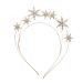 Fomiyes crystal hair band star hair tire multi-layer tiara rhinestones hair accessories for wedding bridal jewelry headdress for women and girls bride gold-colored