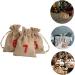 HAPINARY 24pcs Christmas Sack Candy Bags Advent Calendar Linen-like Cloth with Non-woven Lining - Buy Online on GoSupps.com