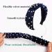 Pearl Twist Velvet Headband for Women Elegant Bling Hair Accessory in Black - Buy Online on GoSupps.com