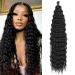 DSoar 26 inches 3 Packs deep Twist crochet hair ocean wave curly bohemian crochet braids deep wave hair bundles synthetic hair extensions for women girls 26inch 1b#
