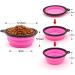 Slson Foldable Pet Bowl - Portable Travel Bowl for Dogs & Cats (350ml) with Carabiner Water & Food Bowls in Orange & Pink - Buy Online on GoSupps.com