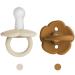 Moonkie Soothie Pacifiers Set of 2  BPA-Free Comfy Safe Baby Pacifier with Large Air Holes  Newborn Essentials 6 Months Up Shifting Sand/Buck