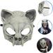Homsfou Halloween Mask - Cat Skull Half Face Costume with Ears | 3D PU Party Props for Cosplay - Buy Online on GoSupps.com