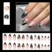 JUSTOTRY 24 Pcs Black Glitter Butterfly Almond Short False Nails with Nail Glue - Oval Medium Stick on Nails for Women - Buy Online on GoSupps.com
