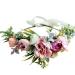 Gumolutin Women Flower Headband Wreath Crown Handmade Adjustable Halo Floral Wedding Garland Headband Photo Props