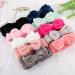 Makeup Headbands Bow Hair Bands for Women Spa Washing Face Hair Band Towel Wrap Coral Fleece Elastic Head Band for Shower Sports (Black) - Buy Online on GoSupps.com