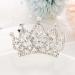 Kilshye Princess Tiara Comb Small Crystal Girls Crown Hair Combs Rhinestone Birthday Prom Tiaras Headband for Kids A-silver