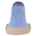 Karissa Ombre Blue Synthetic Lace Front Wig for Women - Short Blue Bob with Dark Roots | Glueless Half Hand Tied Hair Replacement - Buy Online on GoSupps.com