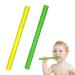 Baby bite tube hollow bite tube baby chewing toys silicone baby biting toys chew straw toys for baby toddlers sensory exploration and tooth relief 2 pieces (yellow + green)