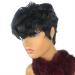 Sumcas Pixie Cut Wig Human Hair Short Bob Wigs for Black Women Human Hair Glueless Wig None Lace Front Wig with Bangs Layered Full Machine Made Wig 1B Color (1B 8 Inch 130% Density) 1B-2