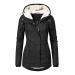 Ronony winter jacket Women Warm Functional Jacket Windproof Stepp Jacket Lang Steppmantel with fleece Feeded women thick winter parka trench coat winter coat outdoor jacket with hood fleece jacket XL 1#black
