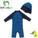 UPF 50+ Baby Boy Swimwear Set with Sun Hat | Navy One Piece Zip Swimsuit 12-18 Months - Buy Online on GoSupps.com
