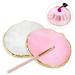 Grevosea 2Pcs Resin Nail Mixing Palette - White and Pink | Gold Edge Mix Palette for Nail Art Painting | Manicure Tool - Buy Online on GoSupps.com