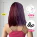 OUFEI half-purple half-wine red Bob Wig With Bangs Short Straight Wig For Women Synthetic Hair Wigs for Daily Party Cosplay Wear - Buy Online on GoSupps.com