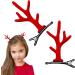 Christmas Antler Hair Clip - Dragon Horn Hair Ornament Antler Hair Accessories Antlers Ears Barrettes for Women Girls Family Puchen Red Antlers - Buy Online on GoSupps.com