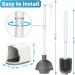 Bthiner 2 in 1 Toilet Brush and Plunger Set with Holder - Bathroom Accessories Combo for Deep Cleaning - Buy Online on GoSupps.com