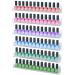 NIUBEE 6 Pack Nail Polish Rack Wall Mounted Shelf with Removable Anti-slip End Inserts, Clear Acrylic Nail Polish Organizer Display 90 Bottles 15 Inch (Pack of 6)