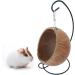 Monozoz Coconut Hamster Hiding Place | Natural Coconut Hammock & Hanging House for Small Animals Habitat Decor - Buy Online on GoSupps.com