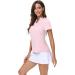 DOTIN Women's 2 Pack V-Neck Golf Polo Shirts - Pink & Light Blue - X-Large - Buy Online on GoSupps.com