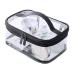 kuou Clear Make up Bag Gift Cosmetic Bag Portable Waterproof PVC Travel Bag Brushes Organizer for Men and Women Travel Business Bathroom(Black)